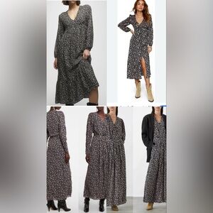 💗consignment bag #1 SHEIN Black and White Floral Long Sleeve Dress